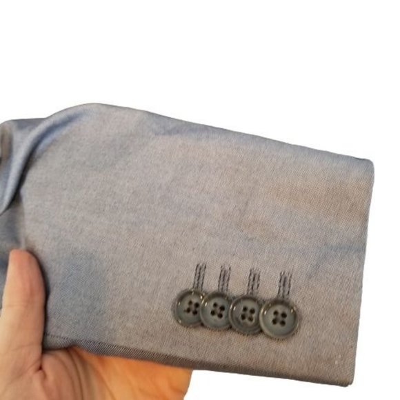 Express Mens 38S Light Blue Long Sleeves Slim Fit - Picture 4 of 9